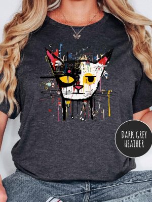 Basquiat Cat Shirt Cat Art Shirt Cat Lover Shirt Gift Funny Cat Shirt Cat Mom Gift Basquiat T Shirt riracha 3