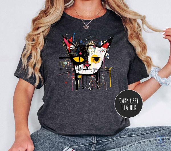 Basquiat Cat Shirt Cat Art Shirt Cat Lover Shirt Gift Funny Cat Shirt Cat Mom Gift Basquiat T Shirt riracha 3