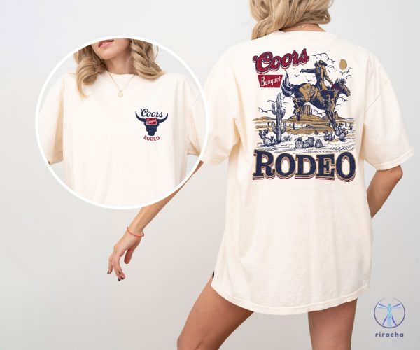 Coors Banquet Rodeo T Shirt Retro Western Design Vintage Cowboy Graphic Tee riracha 1