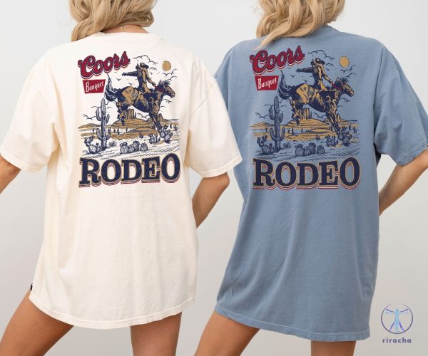 Coors Banquet Rodeo T Shirt Retro Western Design Vintage Cowboy Graphic Tee riracha 3