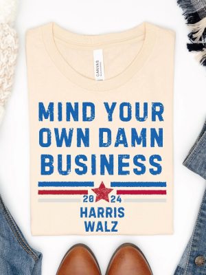 Mind Your Own Damn Business Kamala Harris Tim Walz President Vp 2024 Us Election Shirt Tim Walz Flannel Shirt riracha 2