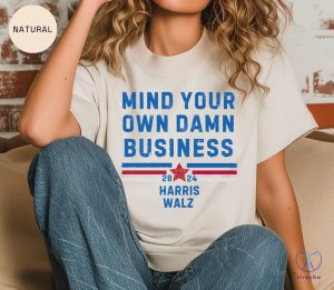 Mind Your Own Damn Business Kamala Harris Tim Walz President Vp 2024 Us Election Shirt Tim Walz Flannel Shirt riracha 3