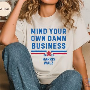 Mind Your Own Damn Business Kamala Harris Tim Walz President Vp 2024 Us Election Shirt Tim Walz Flannel Shirt riracha 3