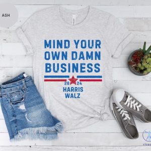 Mind Your Own Damn Business Kamala Harris Tim Walz President Vp 2024 Us Election Shirt Tim Walz Flannel Shirt riracha 4