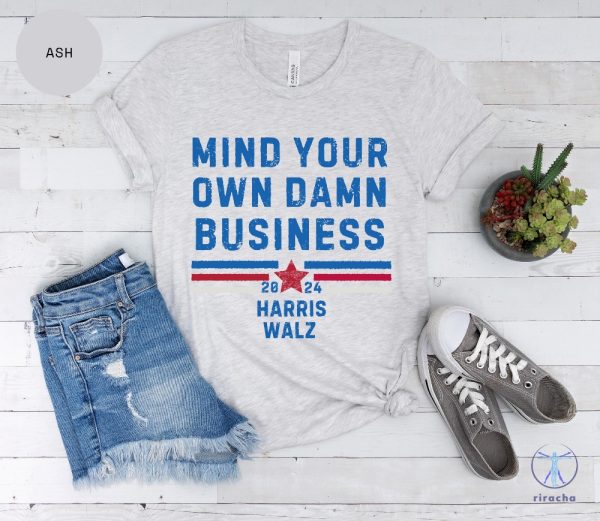 Mind Your Own Damn Business Kamala Harris Tim Walz President Vp 2024 Us Election Shirt Tim Walz Flannel Shirt riracha 4