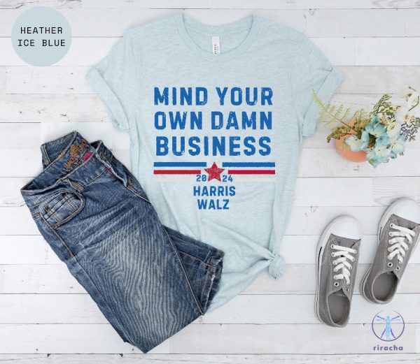 Mind Your Own Damn Business Kamala Harris Tim Walz President Vp 2024 Us Election Shirt Tim Walz Flannel Shirt riracha 5