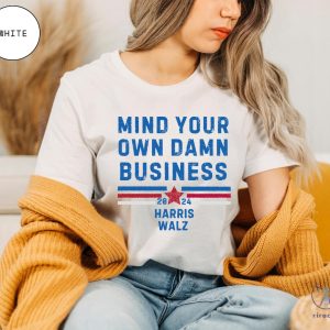 Mind Your Own Damn Business Kamala Harris Tim Walz President Vp 2024 Us Election Shirt Tim Walz Flannel Shirt riracha 6