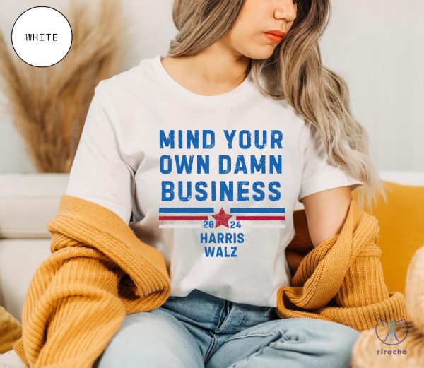 Mind Your Own Damn Business Kamala Harris Tim Walz President Vp 2024 Us Election Shirt Tim Walz Flannel Shirt riracha 6