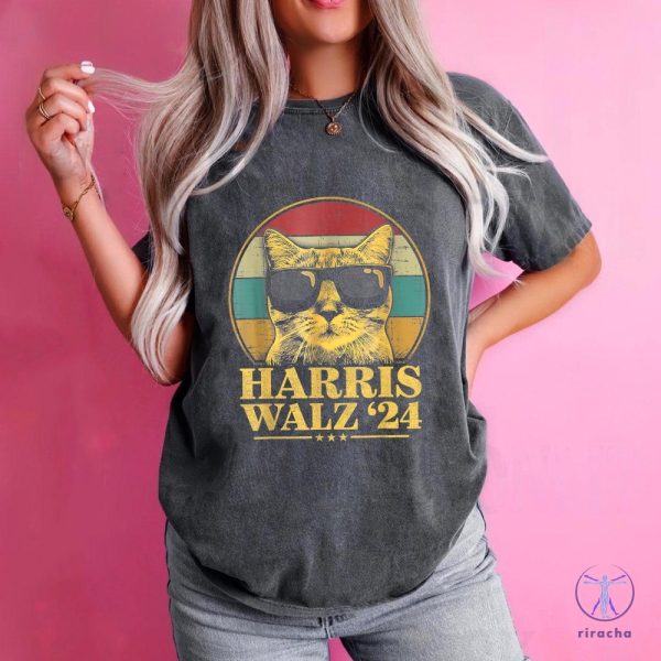 Harris Walz Shirt Election Cat Lady Kamala Harris Tim Waltz Shirt Tim Walz Flannel Shirt riracha 2