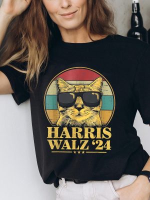 Harris Walz Shirt Election Cat Lady Kamala Harris Tim Waltz Shirt Tim Walz Flannel Shirt riracha 3