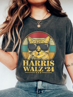 Harris Walz Shirt Election Cat Lady Kamala Harris Tim Waltz Shirt Tim Walz Flannel Shirt riracha 4