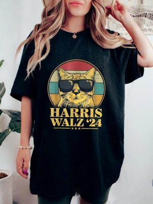 Harris Walz Shirt Election Cat Lady Kamala Harris Tim Waltz Shirt Tim Walz Flannel Shirt riracha 6