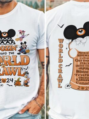 Boozin Around The World Crawl 2024 Halloween Shirt Disneyland Drinking Around The World Shirt riracha 2