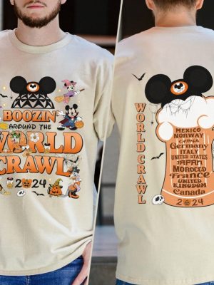 Boozin Around The World Crawl 2024 Halloween Shirt Disneyland Drinking Around The World Shirt riracha 3