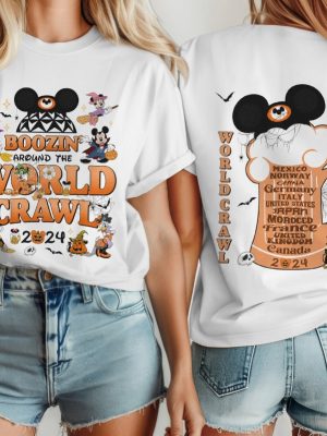 Boozin Around The World Crawl 2024 Halloween Shirt Disneyland Drinking Around The World Shirt riracha 4