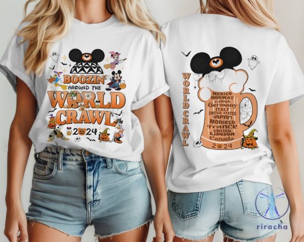 Boozin Around The World Crawl 2024 Halloween Shirt Disneyland Drinking Around The World Shirt riracha 4