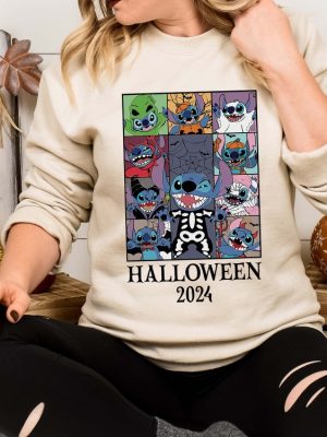 Stitch Halloween 2024 T Shirt Stitch Ghost Tee Halloween Vibe Sweater Disney Halloween Sweatshirt riracha 4