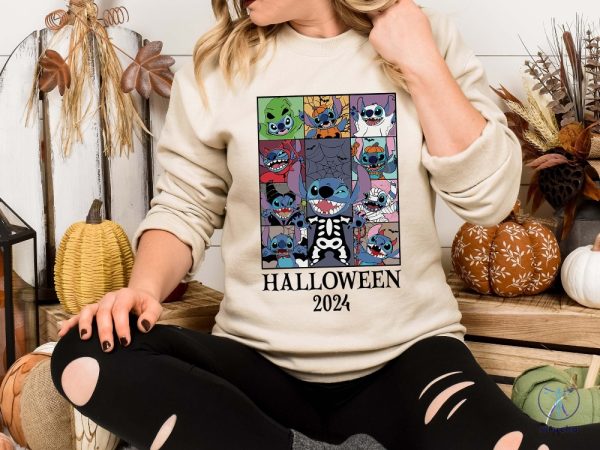 Stitch Halloween 2024 T Shirt Stitch Ghost Tee Halloween Vibe Sweater Disney Halloween Sweatshirt riracha 4