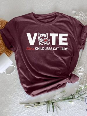 Vote Like A Childless Cat Lady Shirt Childless Cat Lady Shirt Election 2024 Shirt riracha 2