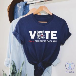 Vote Like A Childless Cat Lady Shirt Childless Cat Lady Shirt Election 2024 Shirt riracha 4