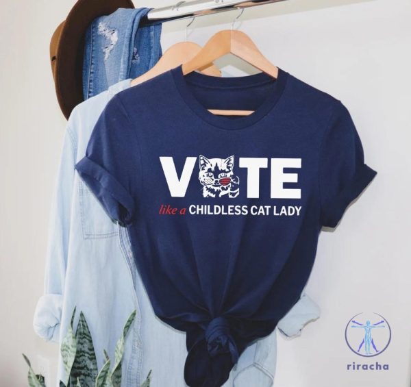 Vote Like A Childless Cat Lady Shirt Childless Cat Lady Shirt Election 2024 Shirt riracha 4