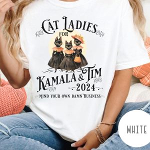 Halloween Cat Lady Shirt Funny Kamala Harris 2024 Shirt Democrat Shirt Election 2024 Vote Blue riracha 2