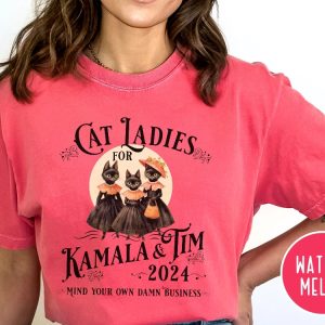 Halloween Cat Lady Shirt Funny Kamala Harris 2024 Shirt Democrat Shirt Election 2024 Vote Blue riracha 5