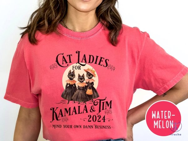 Halloween Cat Lady Shirt Funny Kamala Harris 2024 Shirt Democrat Shirt Election 2024 Vote Blue riracha 5