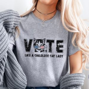 Childless Cat Lady Shirt Vote Like A Childless Cat Lady Shirt Kameowla Brat Shirt riracha 7