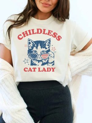 Childless Cat Lady Shirt Kamala Harris 2024 Tee Vote Blue Shirt 2024 Election Tee riracha 2