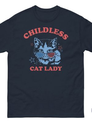 Childless Cat Lady Shirt Kamala Harris 2024 Tee Vote Blue Shirt 2024 Election Tee riracha 3