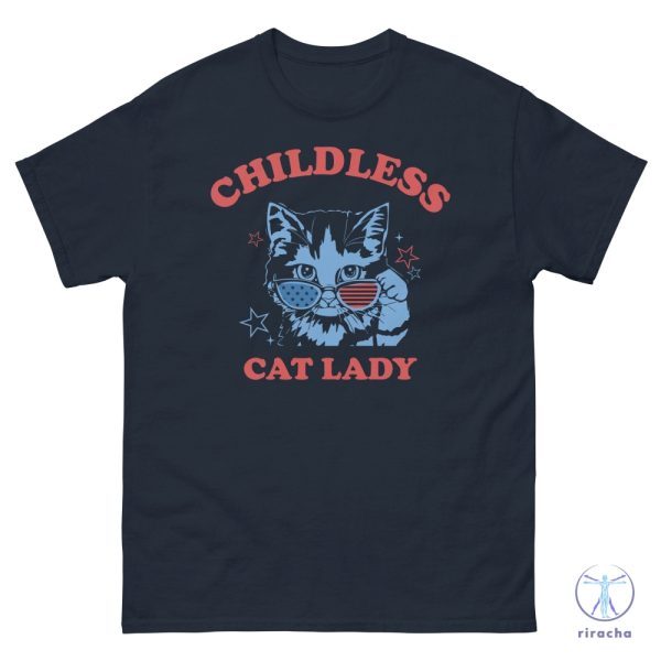 Childless Cat Lady Shirt Kamala Harris 2024 Tee Vote Blue Shirt 2024 Election Tee riracha 3