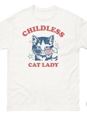 Childless Cat Lady Shirt Kamala Harris 2024 Tee Vote Blue Shirt 2024 Election Tee riracha 4