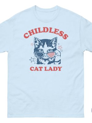 Childless Cat Lady Shirt Kamala Harris 2024 Tee Vote Blue Shirt 2024 Election Tee riracha 5