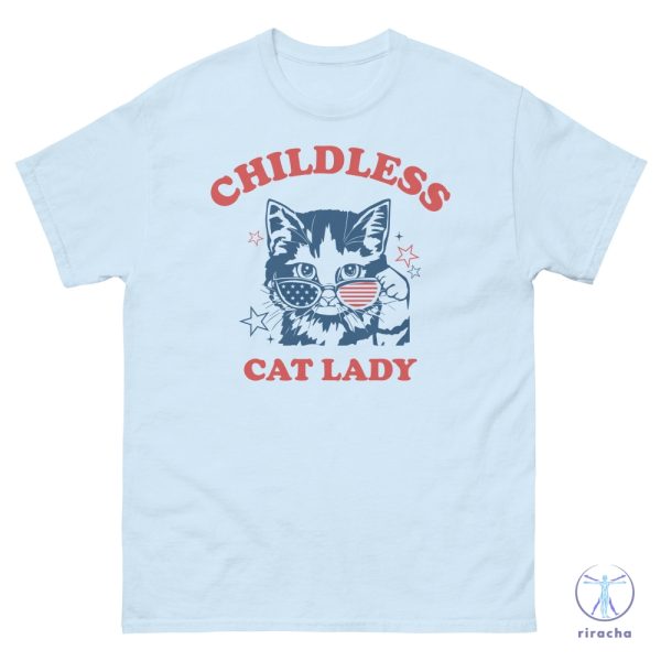 Childless Cat Lady Shirt Kamala Harris 2024 Tee Vote Blue Shirt 2024 Election Tee riracha 5