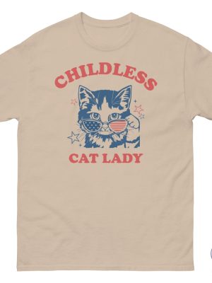 Childless Cat Lady Shirt Kamala Harris 2024 Tee Vote Blue Shirt 2024 Election Tee riracha 6