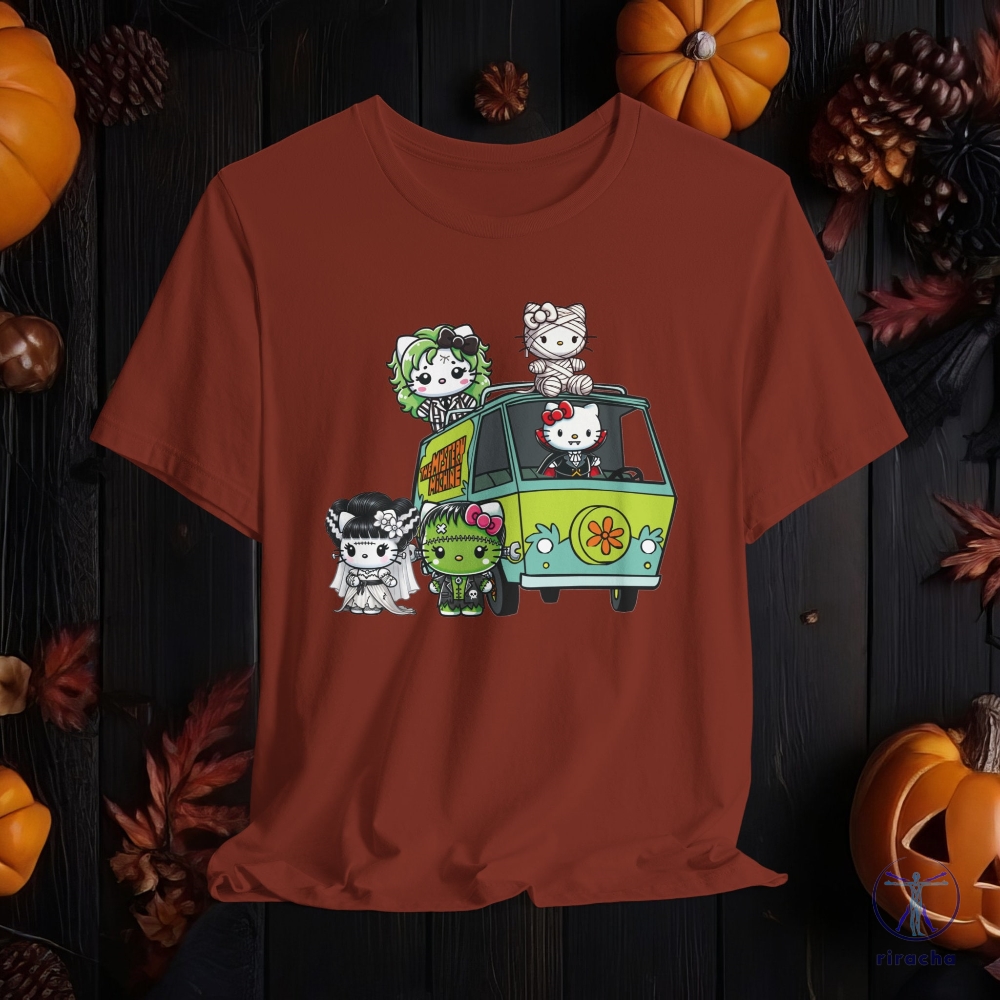 Classic Monsters Kitty Halloween Shirt Cute Fall Shirt Spooky Season Shirt Hello Kitty Halloween Shirt