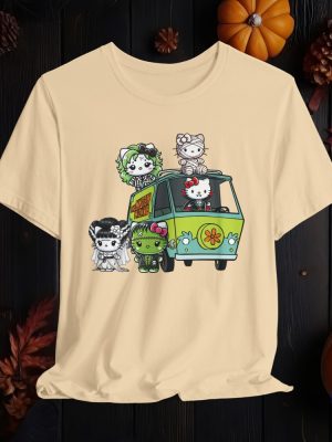 Classic Monsters Kitty Halloween Shirt Cute Fall Shirt Spooky Season Shirt Hello Kitty Halloween Shirt riracha 2