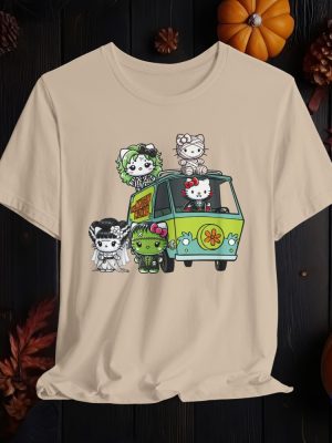 Classic Monsters Kitty Halloween Shirt Cute Fall Shirt Spooky Season Shirt Hello Kitty Halloween Shirt riracha 3