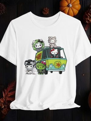 Classic Monsters Kitty Halloween Shirt Cute Fall Shirt Spooky Season Shirt Hello Kitty Halloween Shirt riracha 4