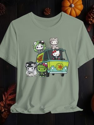 Classic Monsters Kitty Halloween Shirt Cute Fall Shirt Spooky Season Shirt Hello Kitty Halloween Shirt riracha 6