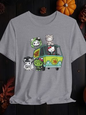 Classic Monsters Kitty Halloween Shirt Cute Fall Shirt Spooky Season Shirt Hello Kitty Halloween Shirt riracha 7