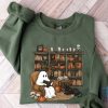 Retro Ghost Reading Books Sweatshirt Librarian Ghost Halloween Halloweentown Shirt riracha 1