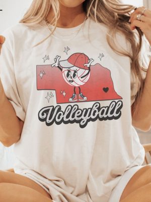 Retro Nebraska Volleyball Shirt Ne Volleyball Game Day Crewneck Gift Nebraska Volleyball Shirt riracha 3