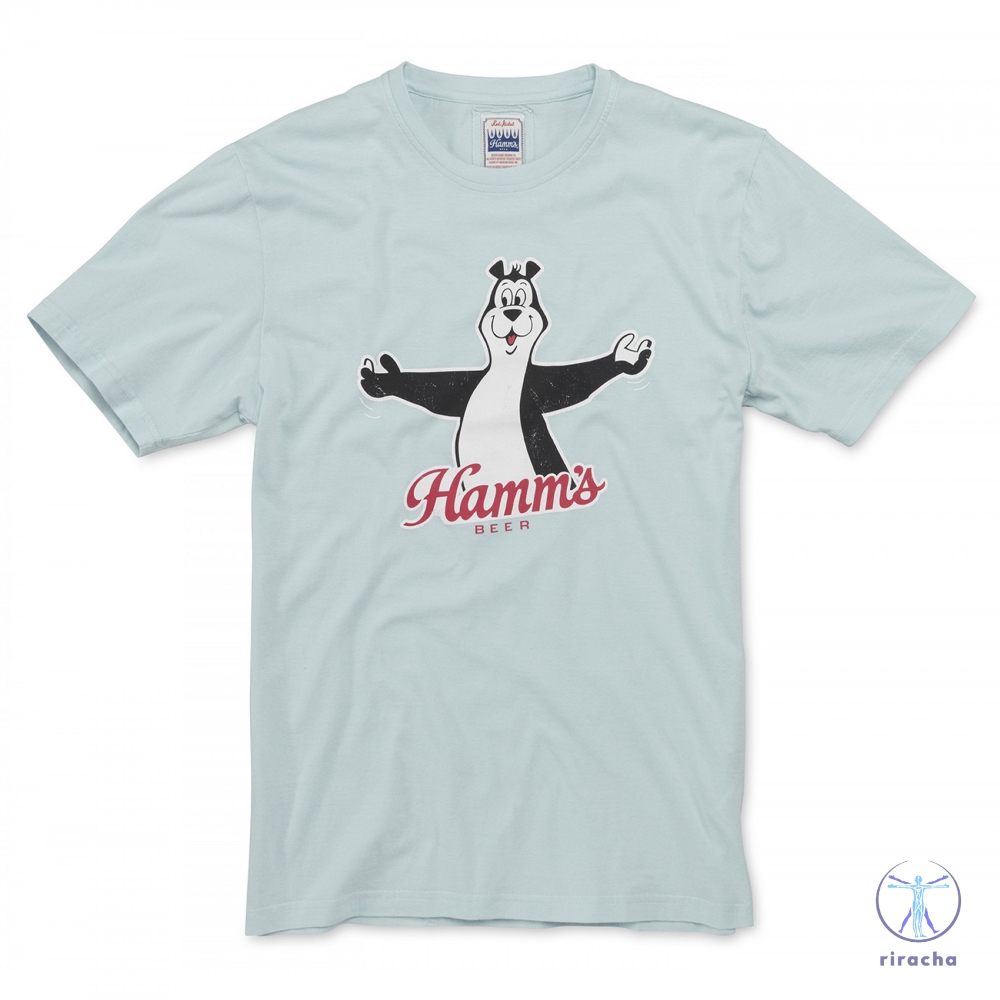 Hamms Beer Bear Mens Light Blue T Shirt Hamms Beer Shirt