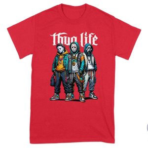 Thug Life Unique Horror Movie Characters Graphic T Shirt Thug Life Horror Shirt riracha 3