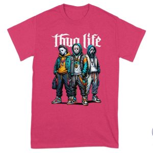 Thug Life Unique Horror Movie Characters Graphic T Shirt Thug Life Horror Shirt riracha 7