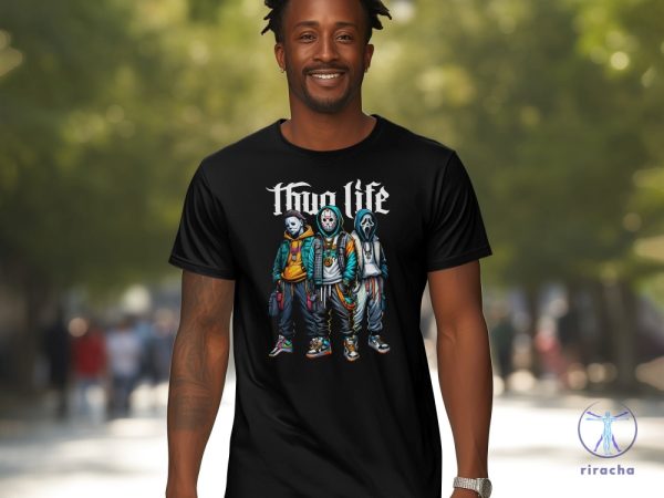 Thug Life Unique Horror Movie Characters Graphic T Shirt Thug Life Horror Shirt riracha 9