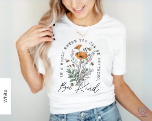 Bee Kind Shirt Wildflowers T Shirt Women Floral Tee Be Kind Back Print Aesthetic Flower Shirt riracha 2