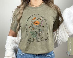 Bee Kind Shirt Wildflowers T Shirt Women Floral Tee Be Kind Back Print Aesthetic Flower Shirt riracha 6